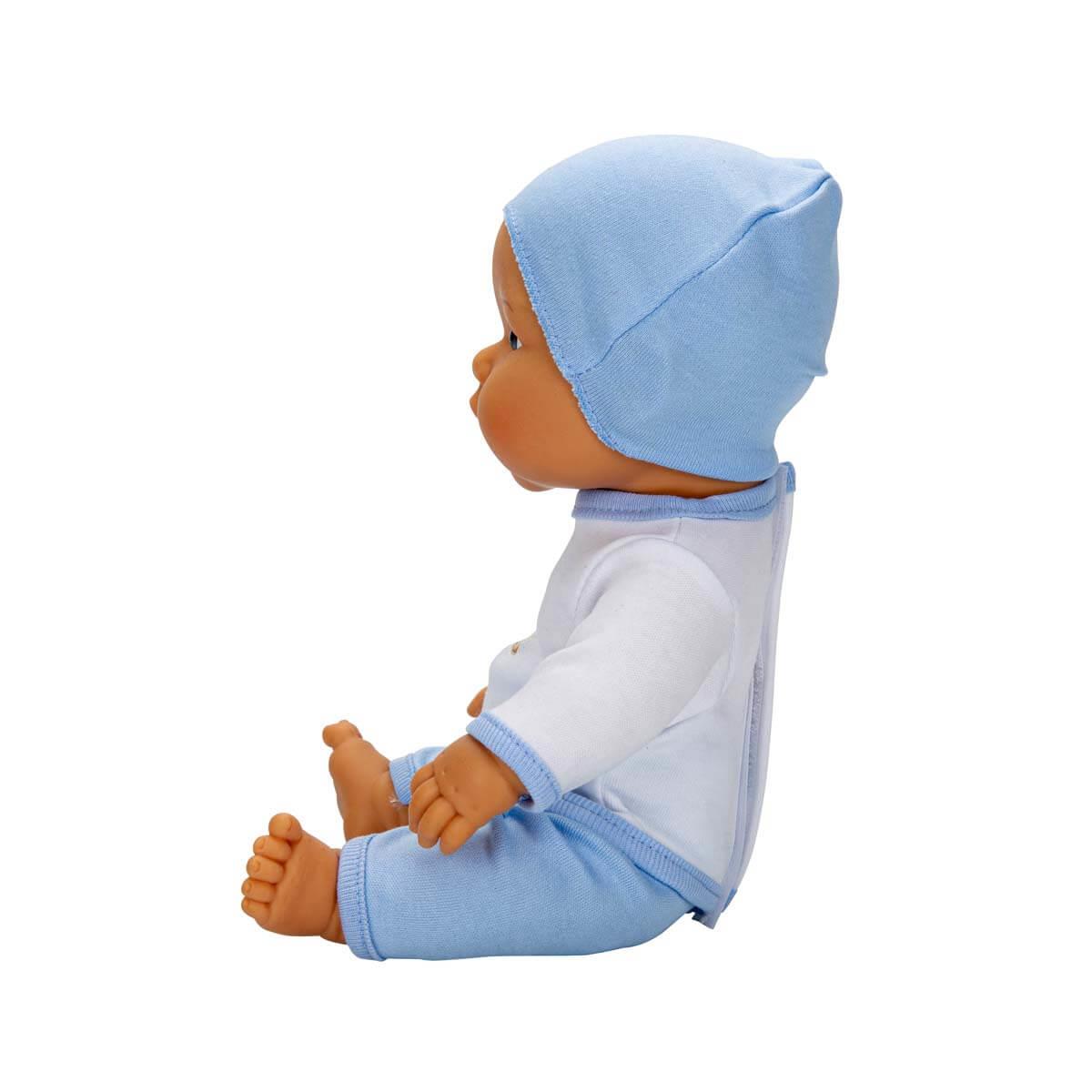 Et Bebekler, Sunman, Sesli Bebelou Tuvalet Zamanı Bebek Seti 32 cm 30758 Mavi