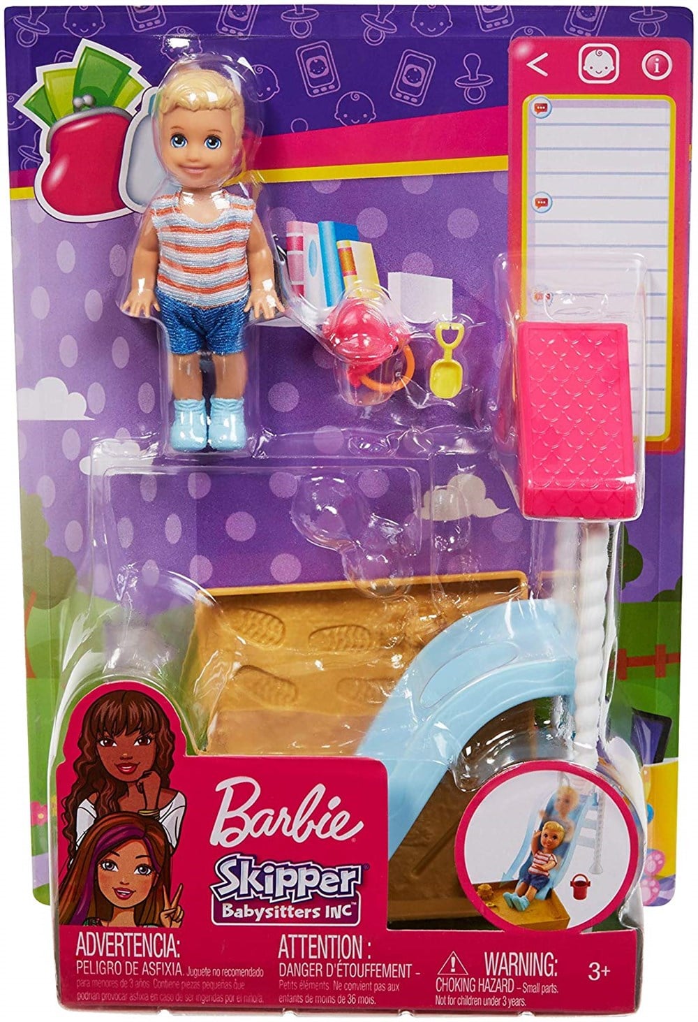 Evcilik Aksesuarları, Barbie, Barbie Bebek Bakıcılığı Oyun Seti FXG94 FXG96 Kaykay