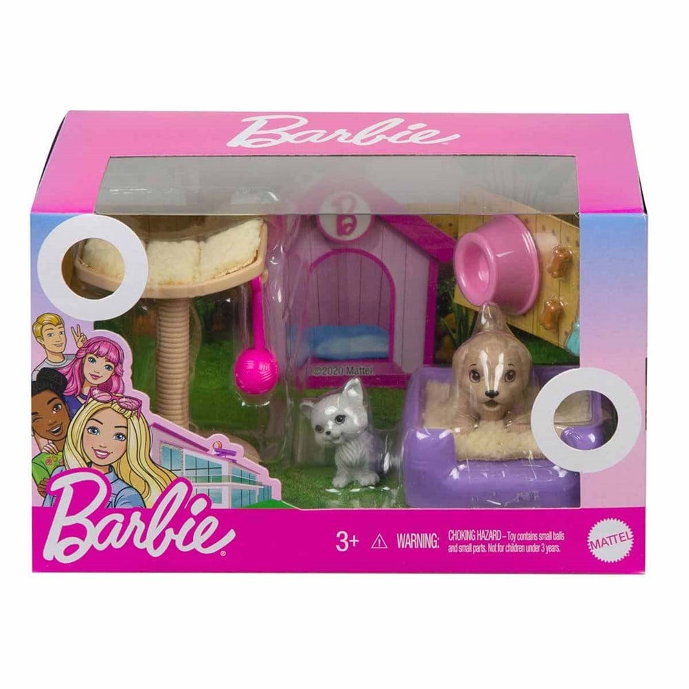 Evcilik Aksesuarları, Barbie, Barbie Ev Aksesuar Paketleri GRG56 GRG59  Hayvan Arkadaşlarla Oyun Buluşması
