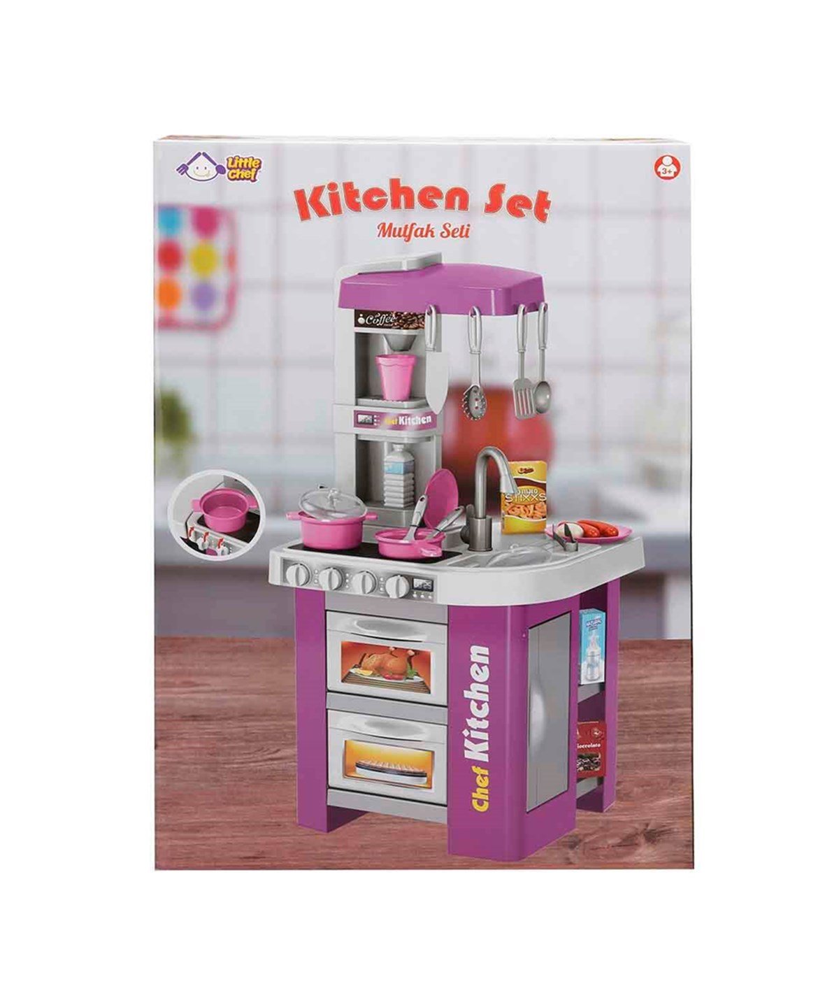Evcilik Aksesuarları, Sunman, Little Chef Büyük Mutfak Oyun Seti Mor