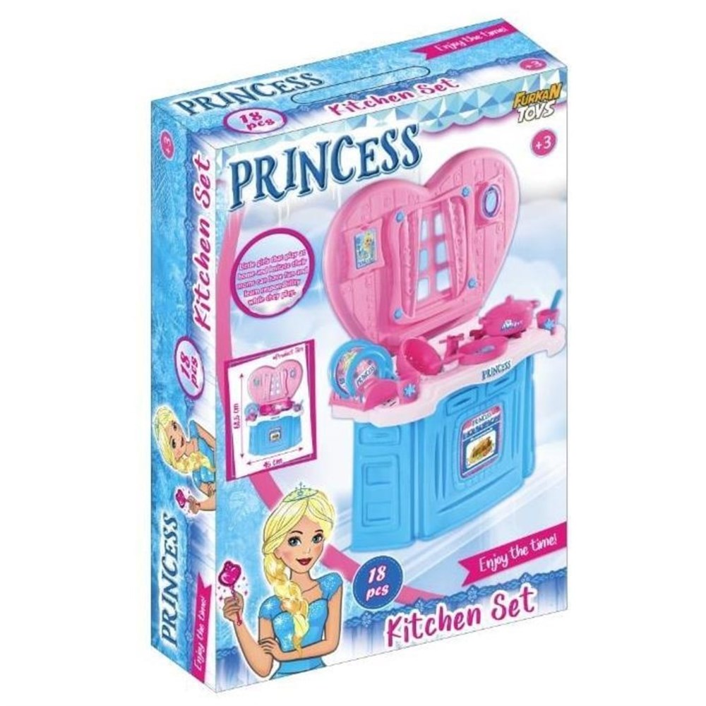 Evcilik Aksesuarları, Furkan Toys, Prenses Kalpli Mutfak Seti FR58789
