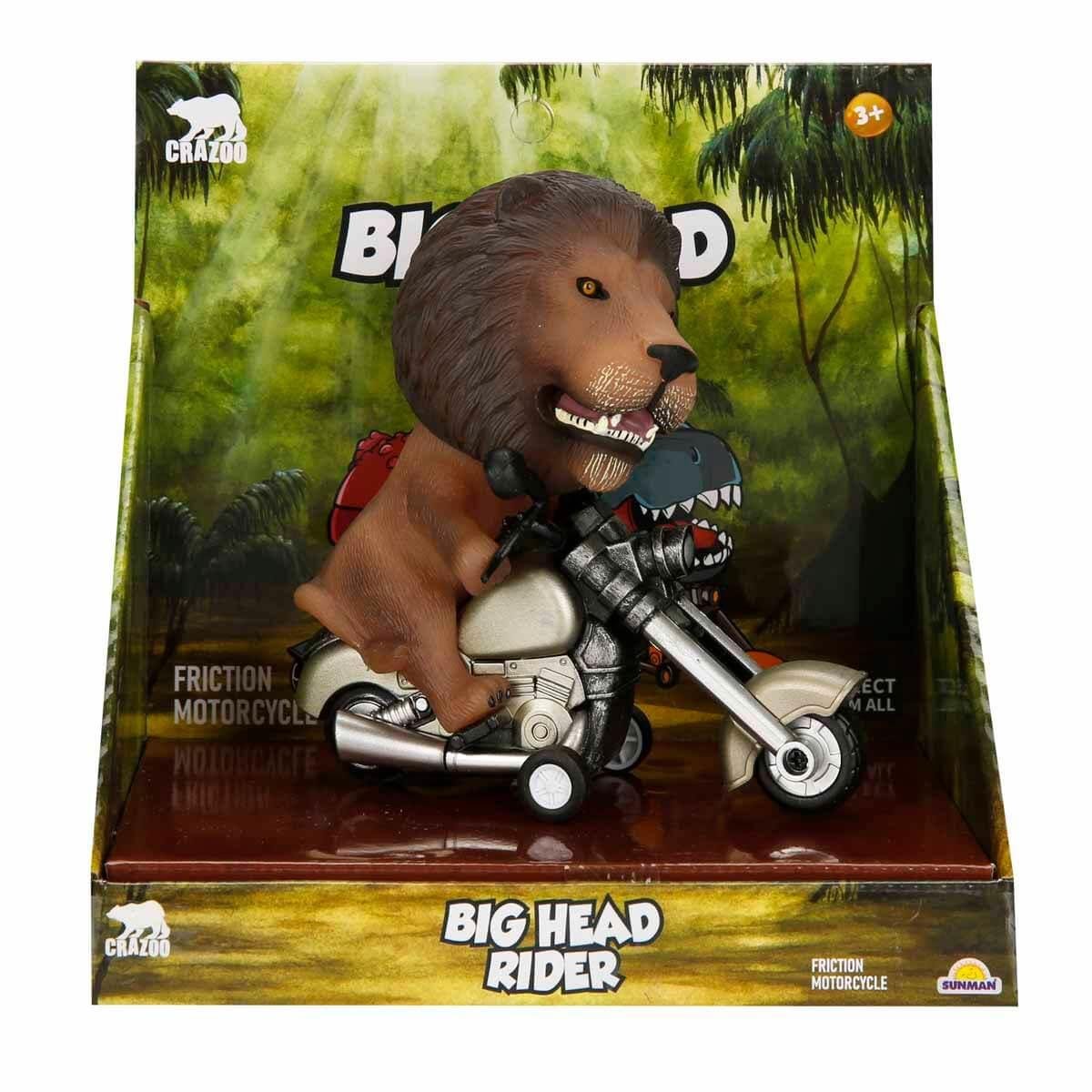 Fonksiyonel Hayvanlar, Sunman, Crazoo Koca Kafa Motosiklet Süren Hayvanlar 39342 Aslan