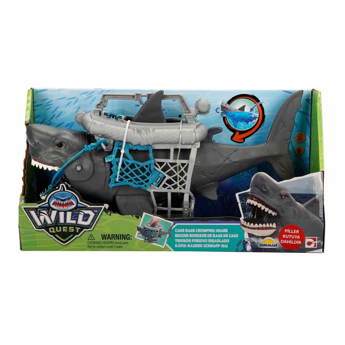 Fonksiyonel Hayvanlar, Sunman, Işıklı Wild Quest Cage Rage Chomping Shark Oyun Seti