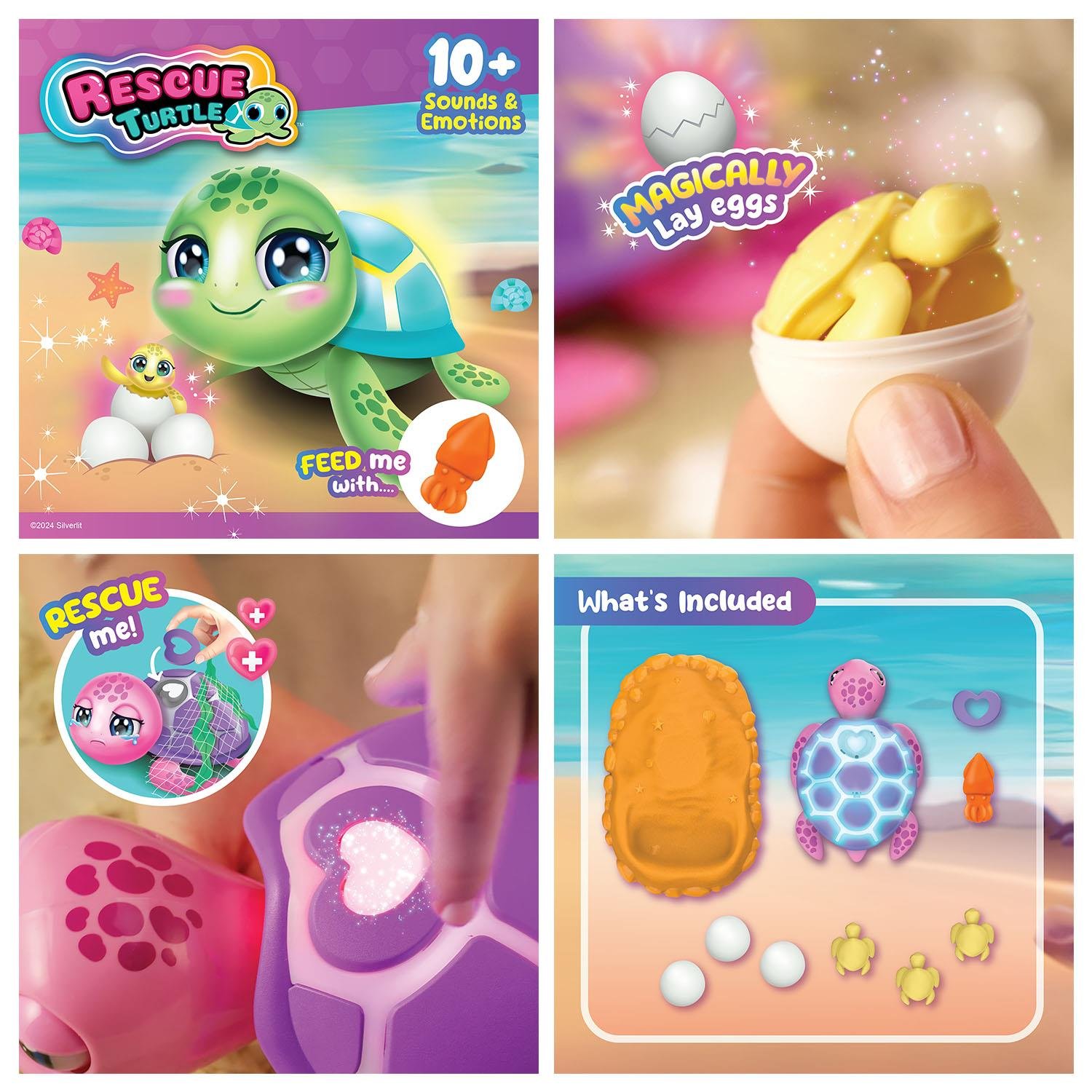 Fonksiyonel Hayvanlar, NECOTOYS, Silverlit Rescue Deniz Kaplumbağası 86334 Pembe