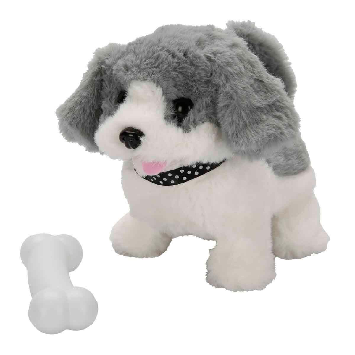 Fonksiyonel Peluşlar, Sunman, Sesli ve Hareketli Gri Peluş Köpek