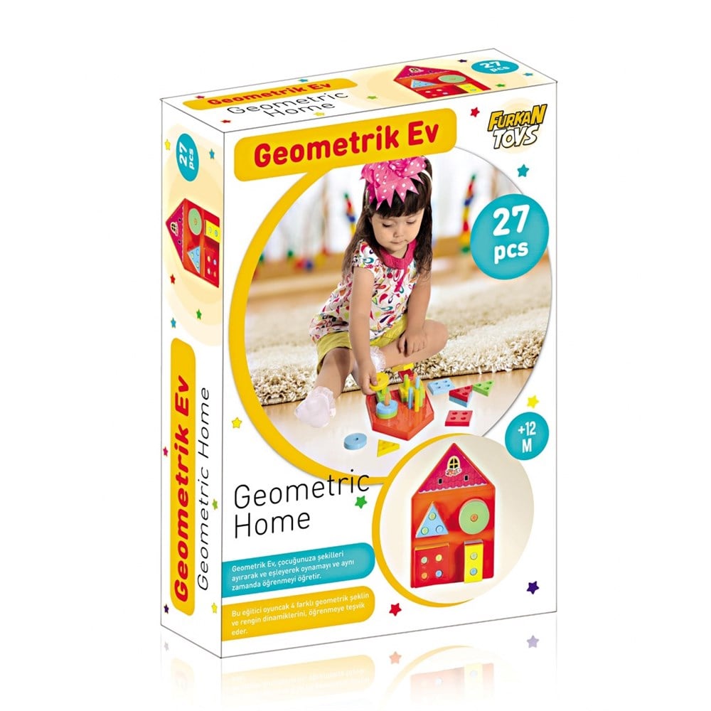Geometrik Şekiller ve Renkler Eşleştirme Oyunu Geometrik Ev FR55825