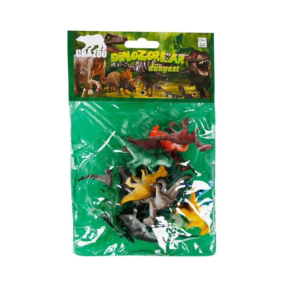 Hayvan Setleri, Sunman, Crazoo Dinozorların Dünyası Poşetli Hayvan Oyun Seti 07051 Turuncu