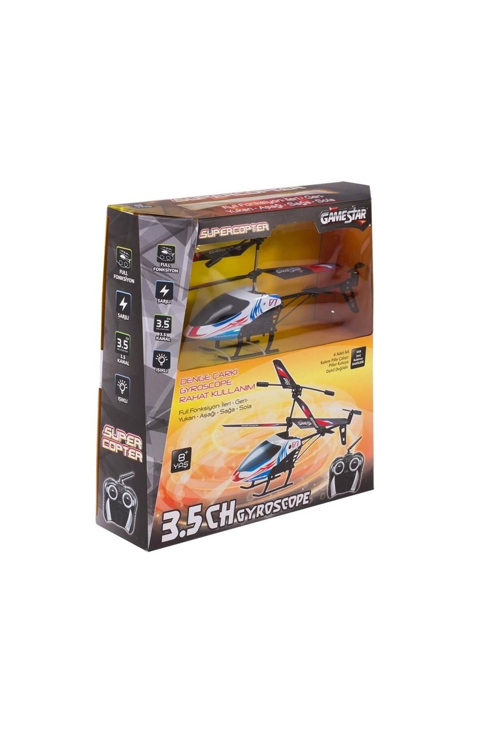 Helikopter ve Drone, Furkan Toys, Gamestar Uzaktan Kumandalı Yeşil Helikopter 3,5 Kanal Full Fonksiyon Gyroscope Helikopter