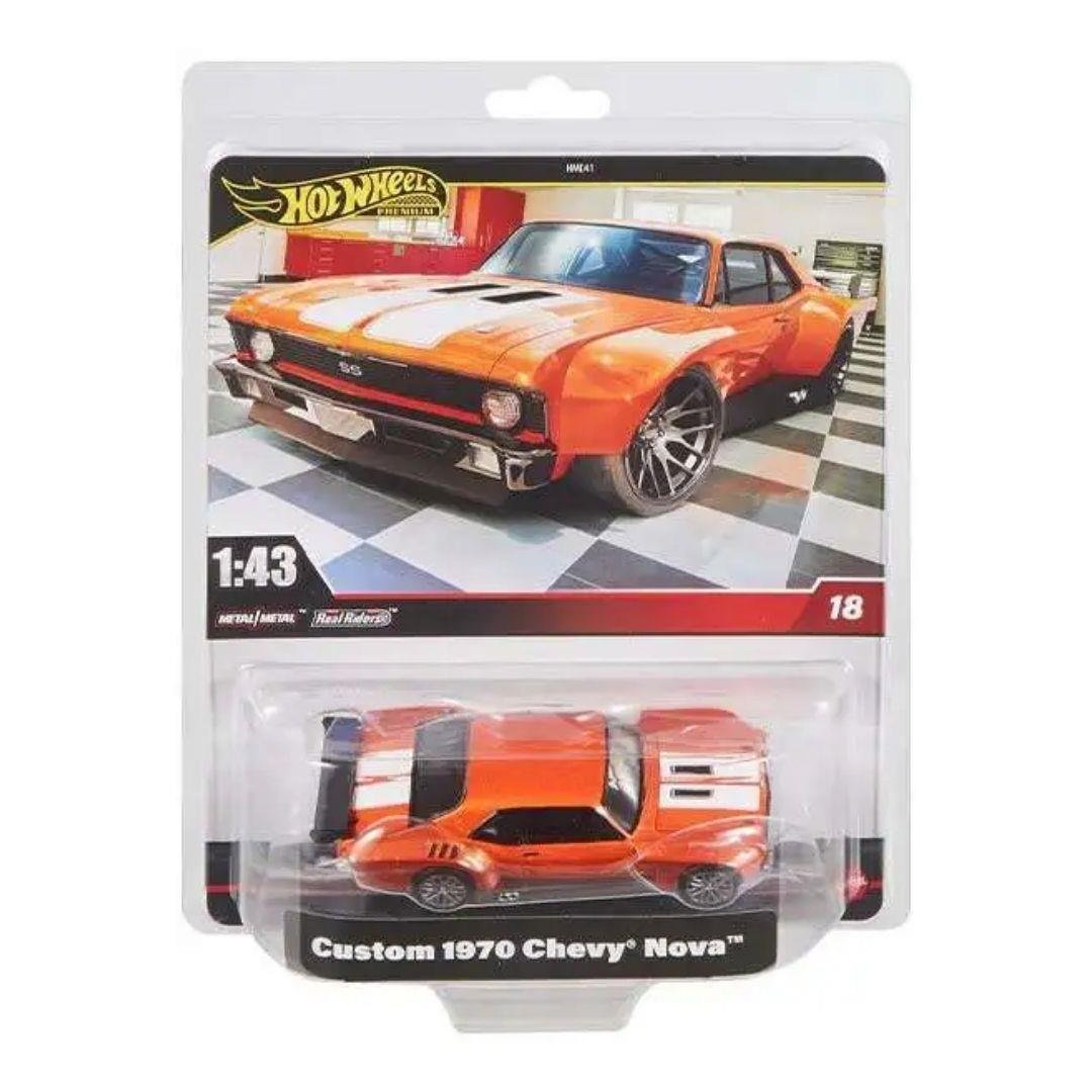Hot Wheels Oyun Setleri, Mattel, Hot Wheels 1:43 Premium Arabalar HMD41 HWG43 Custom 1970 Chevy Nova