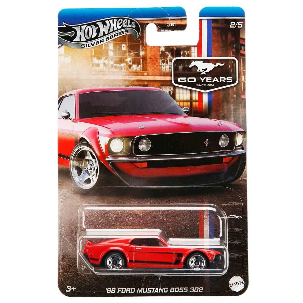Hot Wheels Oyun Setleri, Mattel, Hot Wheels 1:64 Tekli Arabalar Ford Mustang 60 Yıl GRT01 JBY51 69 FORD MUSTANG BOSS 302