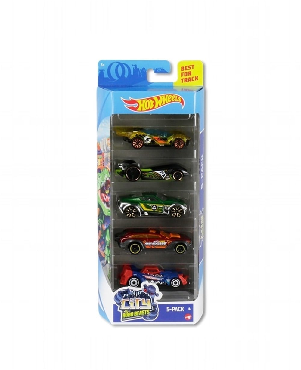 Hot Wheels Oyun Setleri, Hot Wheels, Hot Wheels 5'li Araba Seti 01806 GHP63 City Robo Beasts