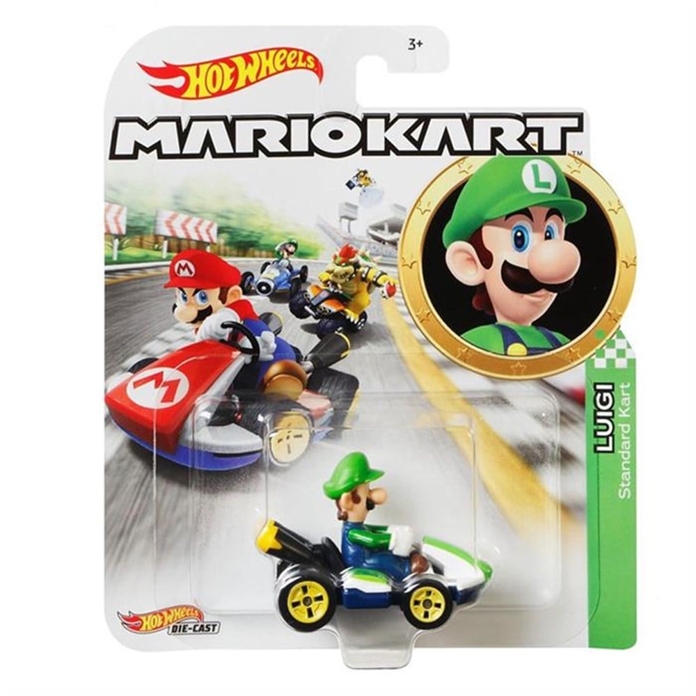 Hot Wheels Oyun Setleri, Hot Wheels, Hot Wheels Mario Kart Karakter Araçlar GBG25 GLP37 Luigi
