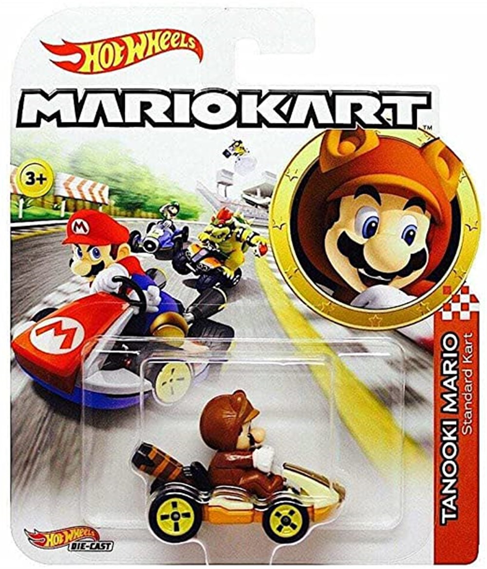 Hot Wheels Oyun Setleri, Hot Wheels, Hot Wheels Mario Kart Karakter Araçlar GBG25 GJH55 Tanooki Mario