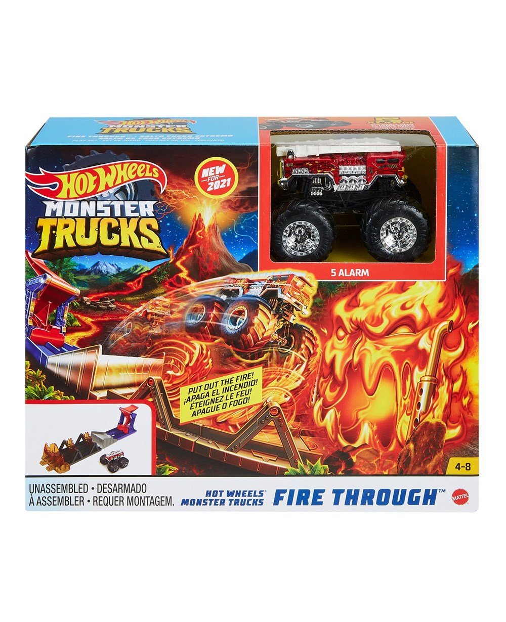 Hot Wheels Oyun Setleri, Hot Wheels, Hot Wheels Monster Trucks Aksiyona Başlangıç Oyun Seti GYL09 GYL12 Fire Through