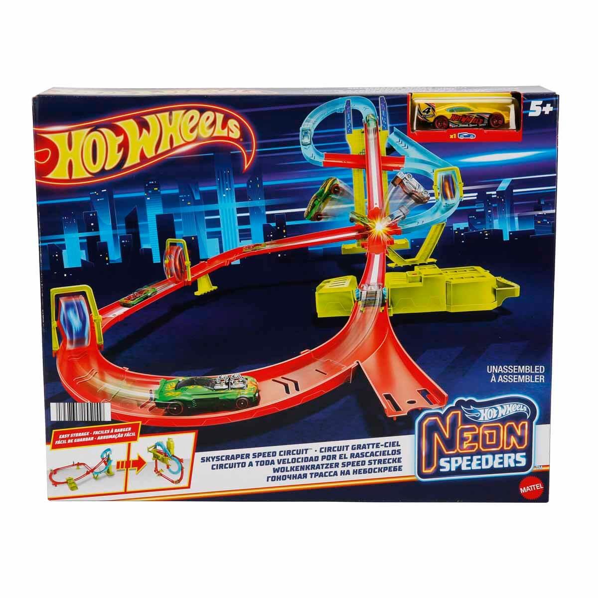 Hot Wheels Oyun Setleri, Hot Wheels, Hot Wheels Neon Yarışlar Çoklu Yarış Heyecanı Pist Seti HPC07