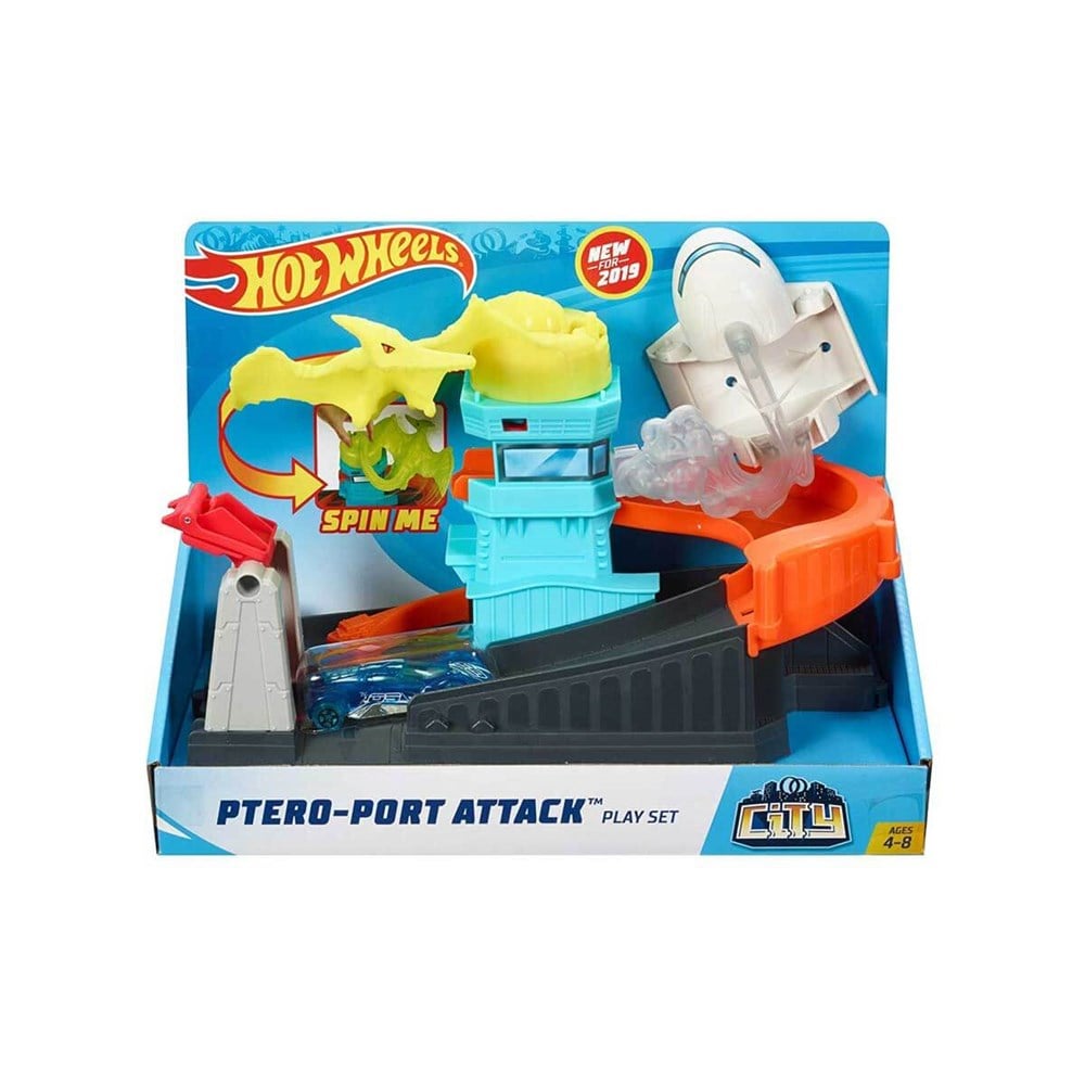 Hot Wheels Oyun Setleri, Hot Wheels, Hot Wheels Şehirde Yaratık Macerası Oyun Seti Serisi FNB05 GBF94 Ptero Port Attack