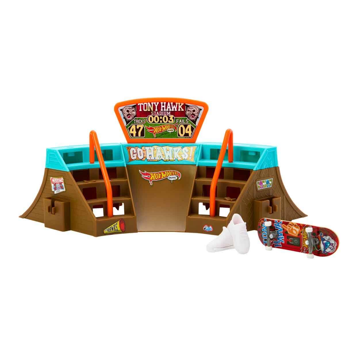 Hot Wheels Oyun Setleri, Mattel, Hot Wheels Skate Parmak Kaykay Macerasına Başlangıç Seti HGT91 HPG34 Stadium Skatepark
