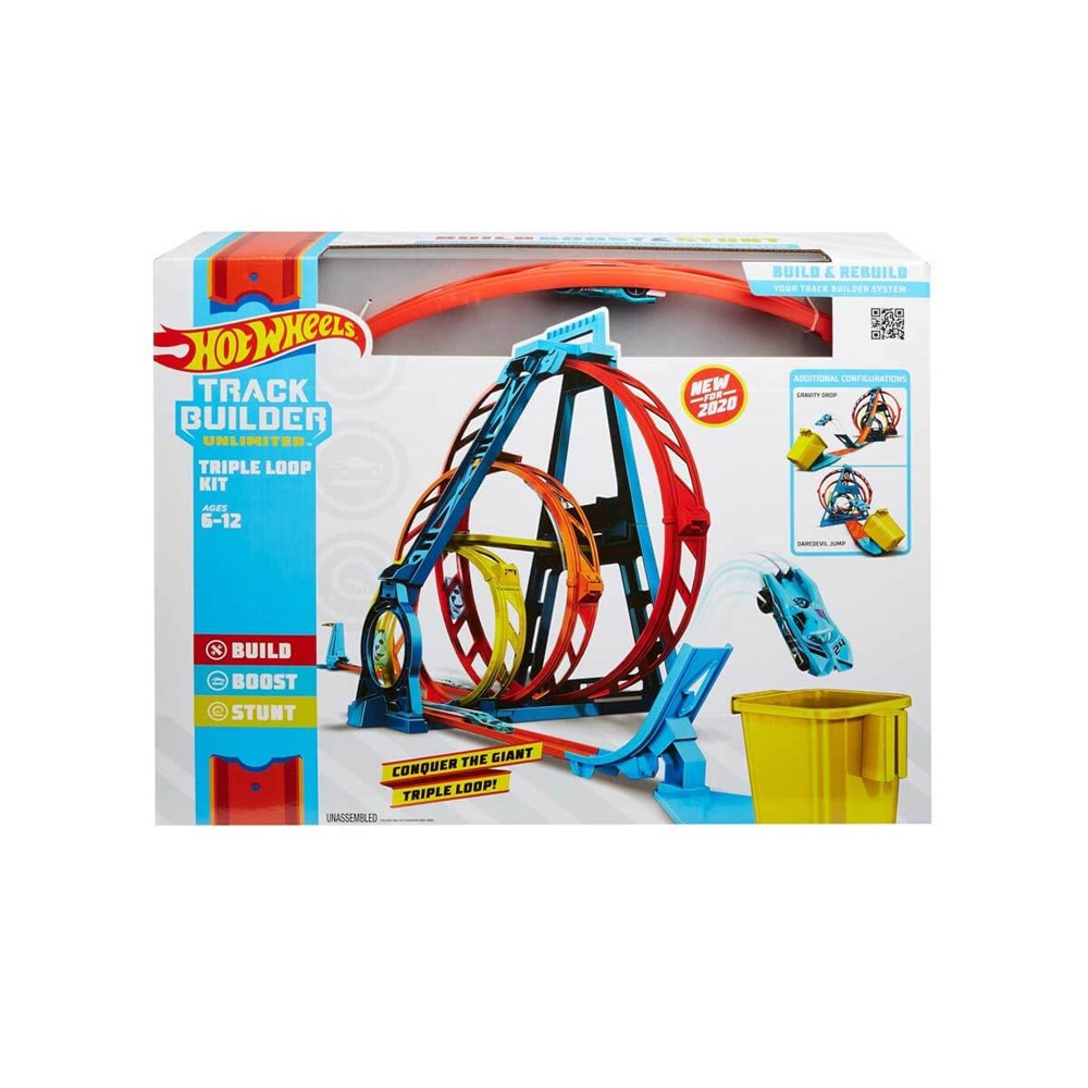 Hot Wheels Oyun Setleri, Hot Wheels, Hot Wheels Track Builder Üçlü Çember Aksiyonu Seti GLC96