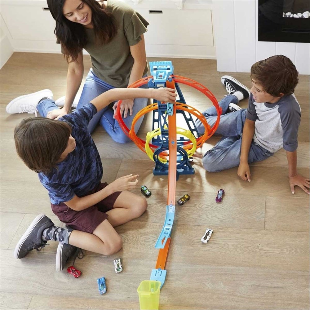 Hot Wheels Oyun Setleri, Hot Wheels, Hot Wheels Track Builder Üçlü Çember Aksiyonu Seti GLC96