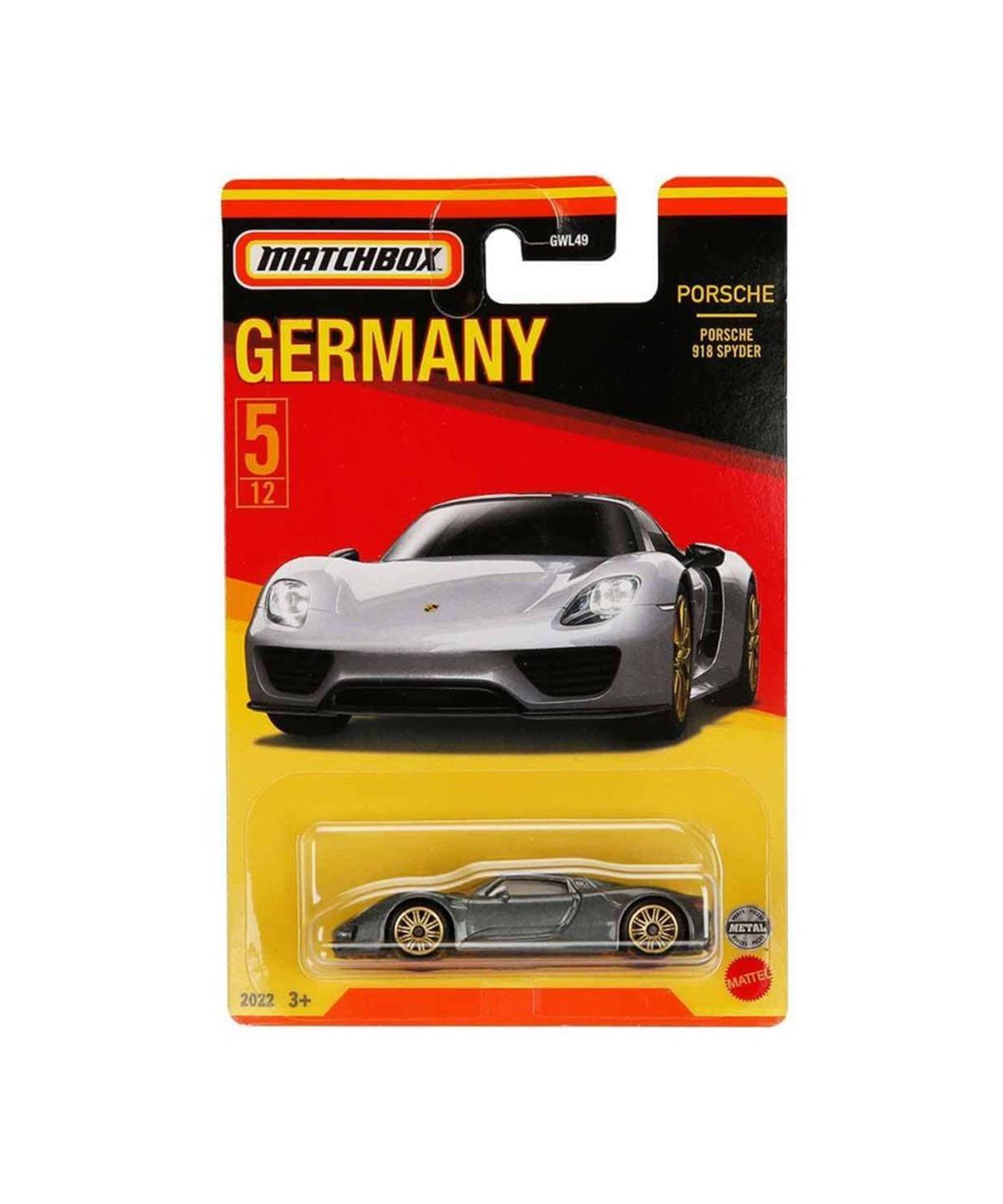 Hot Wheels Oyun Setleri, MATCHBOX, Matchbox Almanya Araçları Serisi GWL49 HFH48 Porsche 918 Spyder