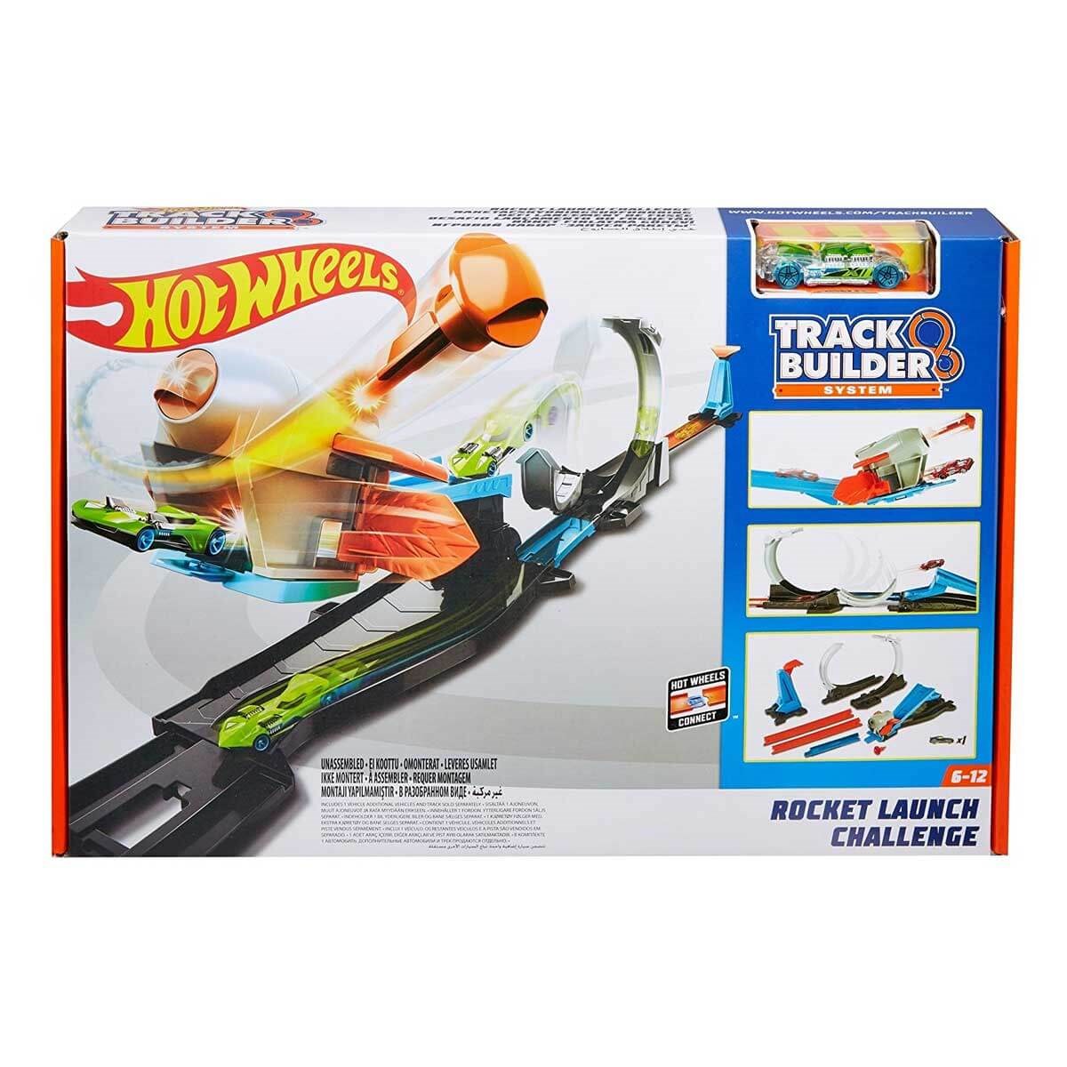 Hot Wheels Track Builder Fırlatma Aksiyonu Yarış Seti FLK60