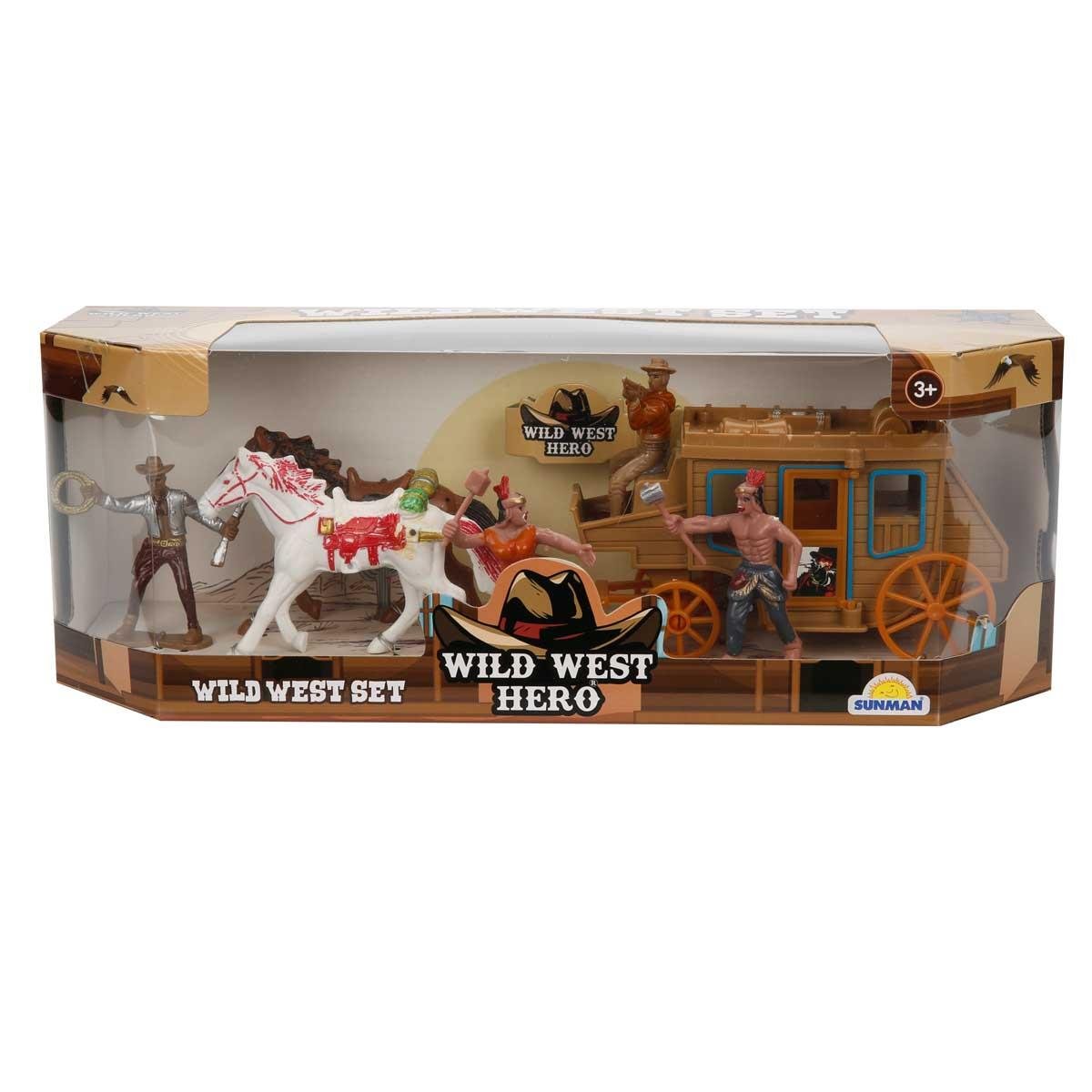 Kılıç Kalkan ve Asker Setleri, Sunman, Wild West Hero Kovboy ve Kızılderili At Arabali Oyun Seti 71162 Kovboy Arabası