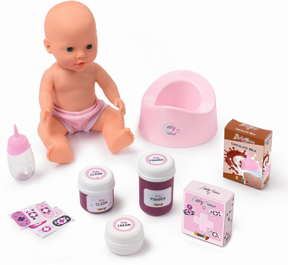 Kız Oyuncakları, SMOBY, Smoby Baby Nurse 2'si1 Arada Beşikli Bakım Seti 220353