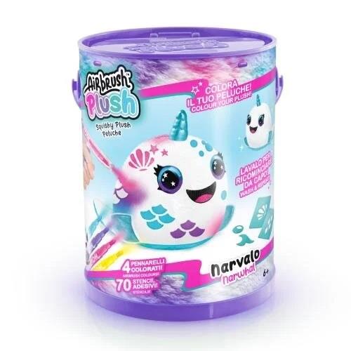 Kolleksiyon Karakterleri, Harika Kanatlar, Airbrush Plush Sürpriz Squishy Paint Bucket 87794 Narwhal