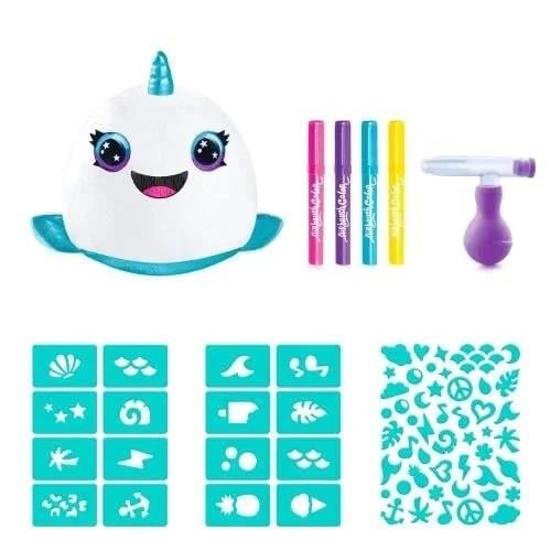 Kolleksiyon Karakterleri, Harika Kanatlar, Airbrush Plush Sürpriz Squishy Paint Bucket 87794 Narwhal