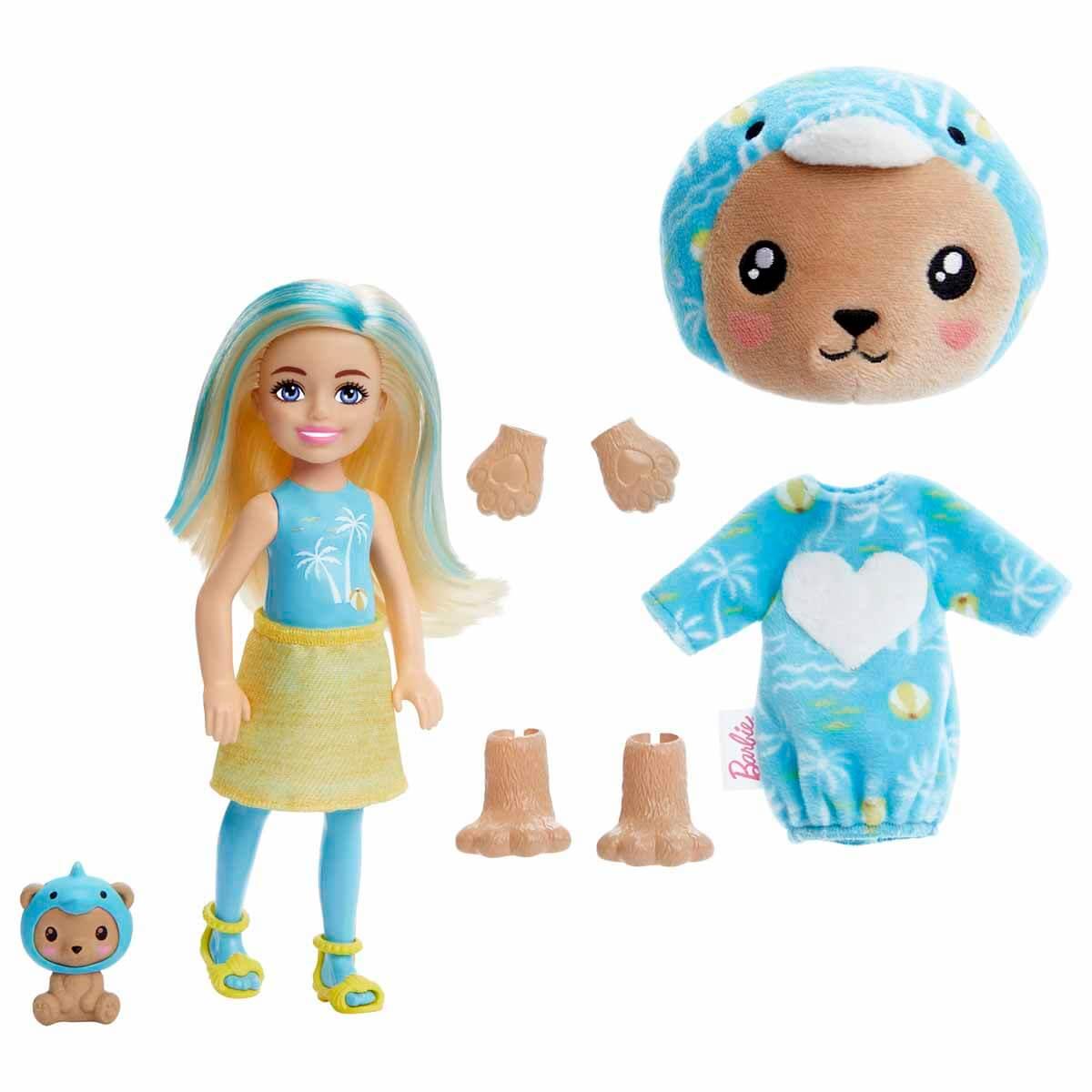 Kolleksiyon Karakterleri, Barbie, Barbie Chelsea Cutie Reveal Şirin Kostümler Serisi HRK27 HRK30 Teddy Bear Dolphin
