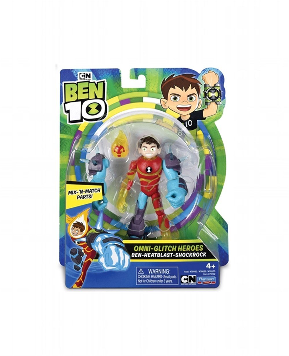 8056379083269, Kolleksiyon Karakterleri, Ben10, Ben 10 Aksiyon Figürleri Omni Glitch Heroes Ben Heatblast Shockrock