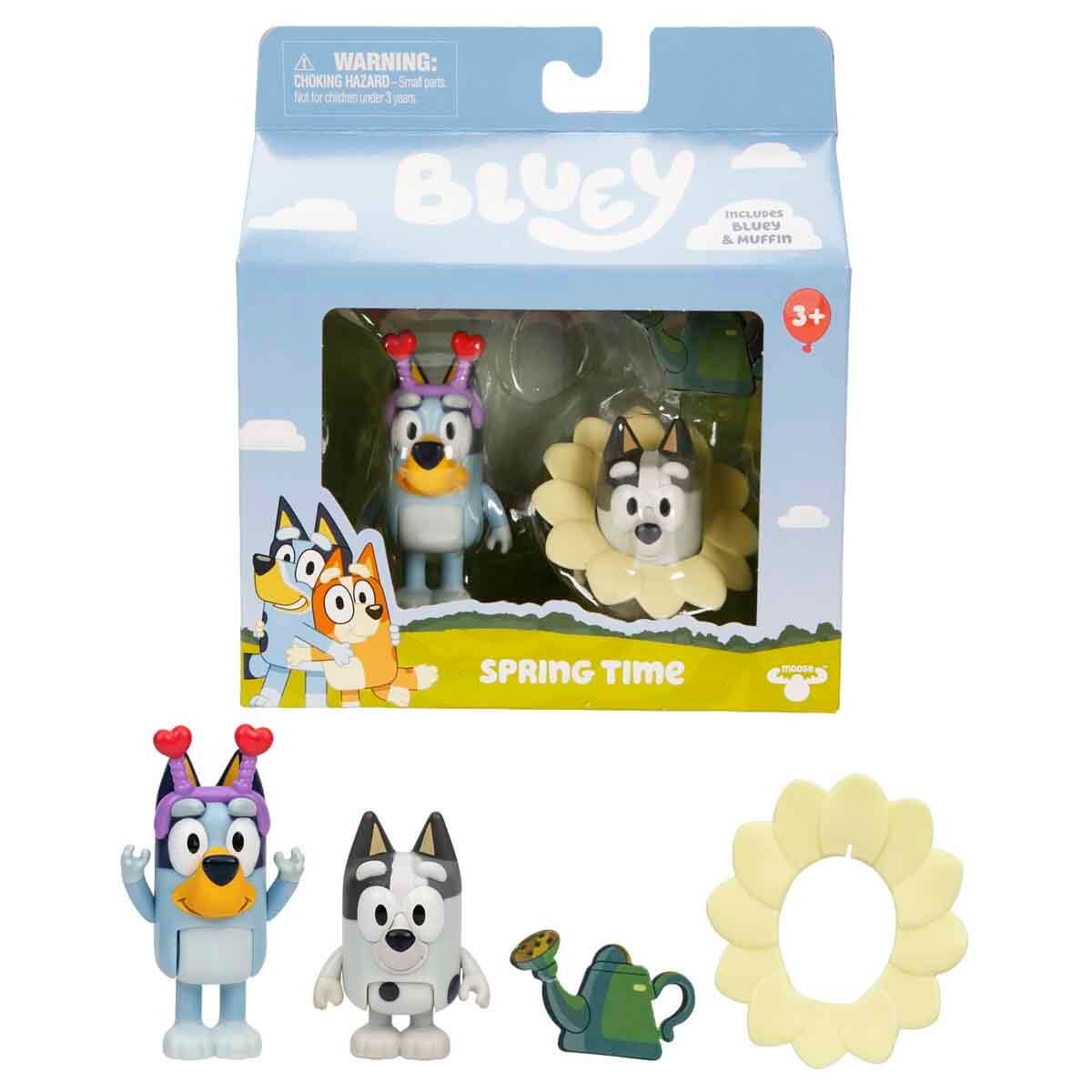 Kolleksiyon Karakterleri, NECOTOYS, Bluey 2'li Figür Aksesuarlı Set 18913 Bahar Temalı