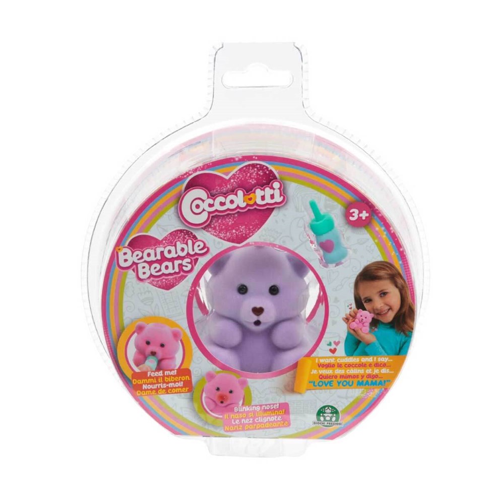Kolleksiyon Karakterleri, Giochi Preziosi, Coccolotti Sevimli Ayıcıklar Sesli ve Işıklı Figür CCL01000 69515 Mor