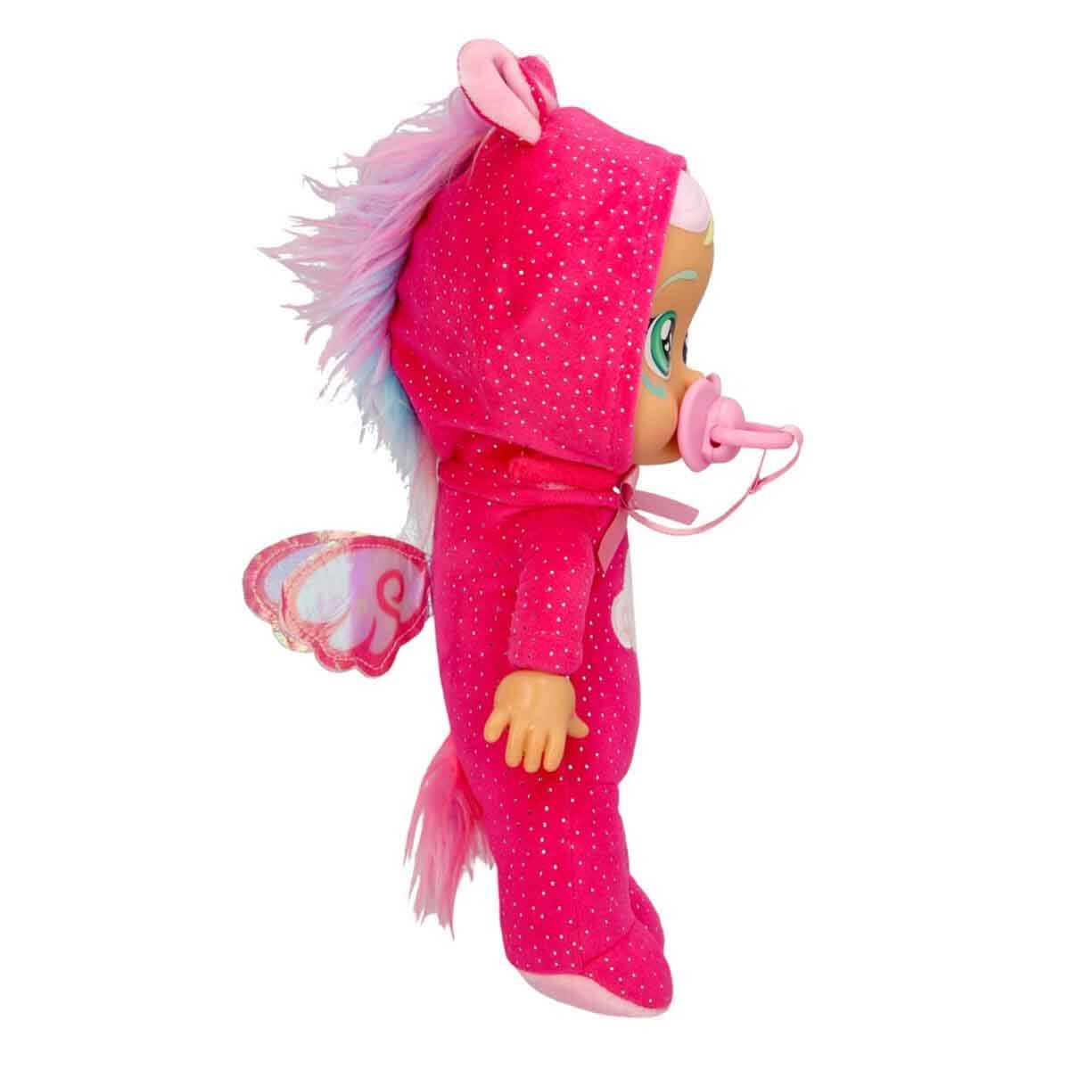 Kolleksiyon Karakterleri, Giochi Preziosi, Cry Babies Ağlayan Yumuş Bebek CYB76000 Koyu Pembe Tulumlu Hannah