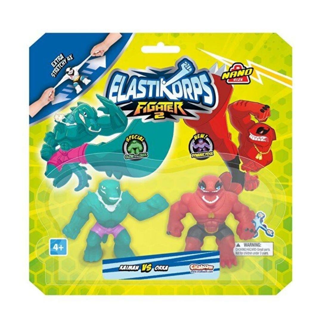Kolleksiyon Karakterleri, MEGA OYUNCAK, Elastikorps Fighters Nano Mini İkili Paket 31896 Kaiman & Orka