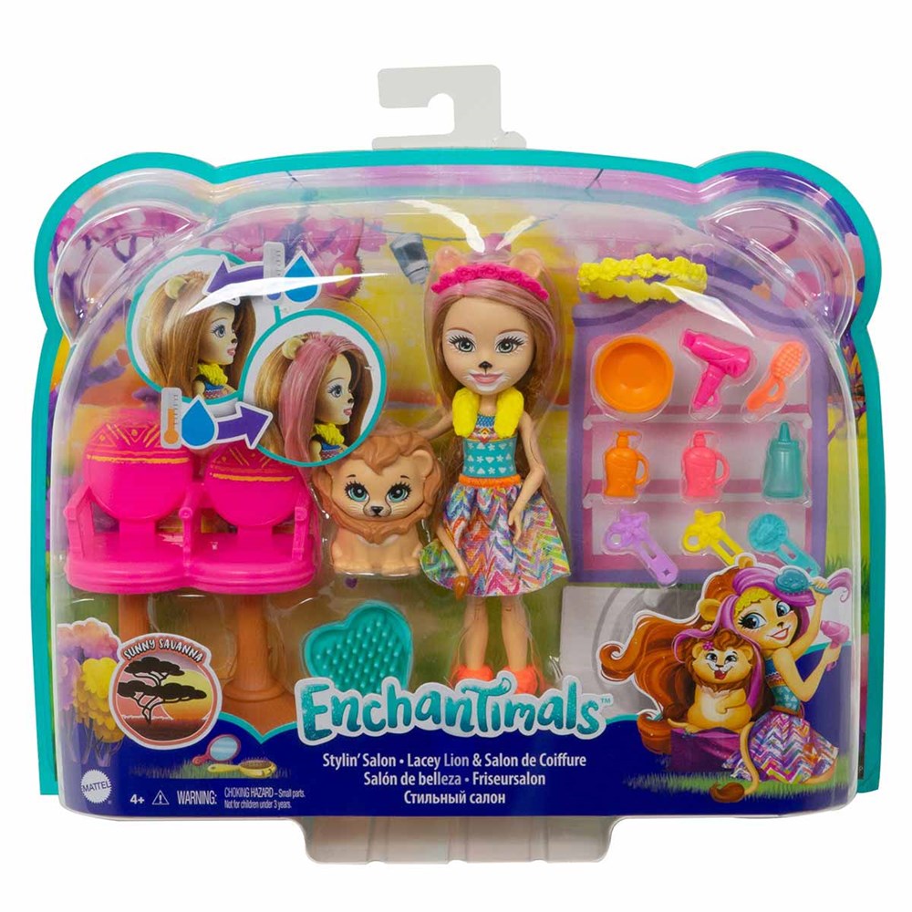 Kolleksiyon Karakterleri, Enchantimals, Enchantimals Eğlenceli Oyun Setleri Serisi GJX35 GTM29 Kuaför Salonu