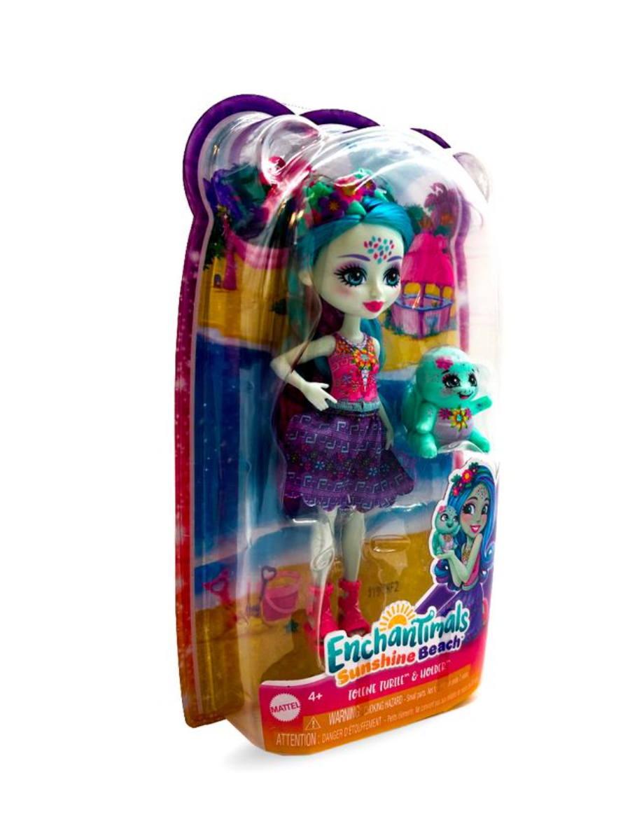 Kolleksiyon Karakterleri, Enchantimals, Enchantimals Karakter Bebekler FNH22 HXB96 Tolene Turtle & Holder