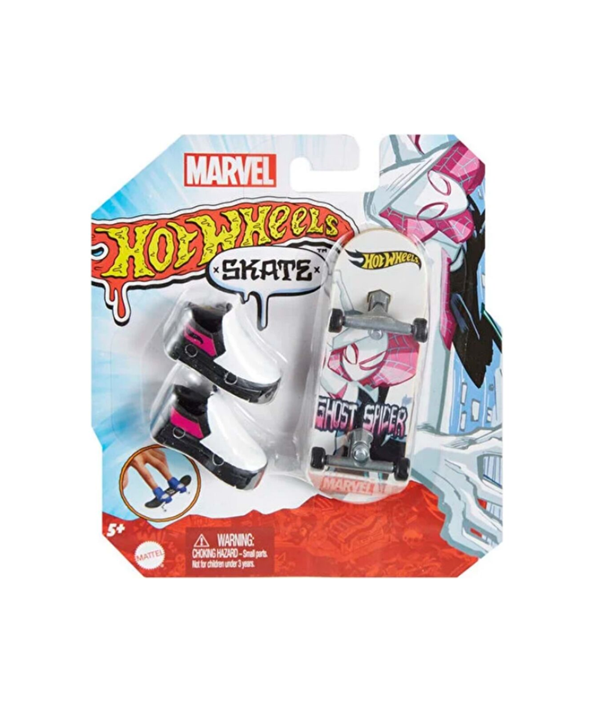 Kolleksiyon Karakterleri, Hot Wheels, Hot Wheels Skate Temalı Parmak Kaykay ve Ayakkabı Paketleri HMY18 HNL76 Ghost Spider