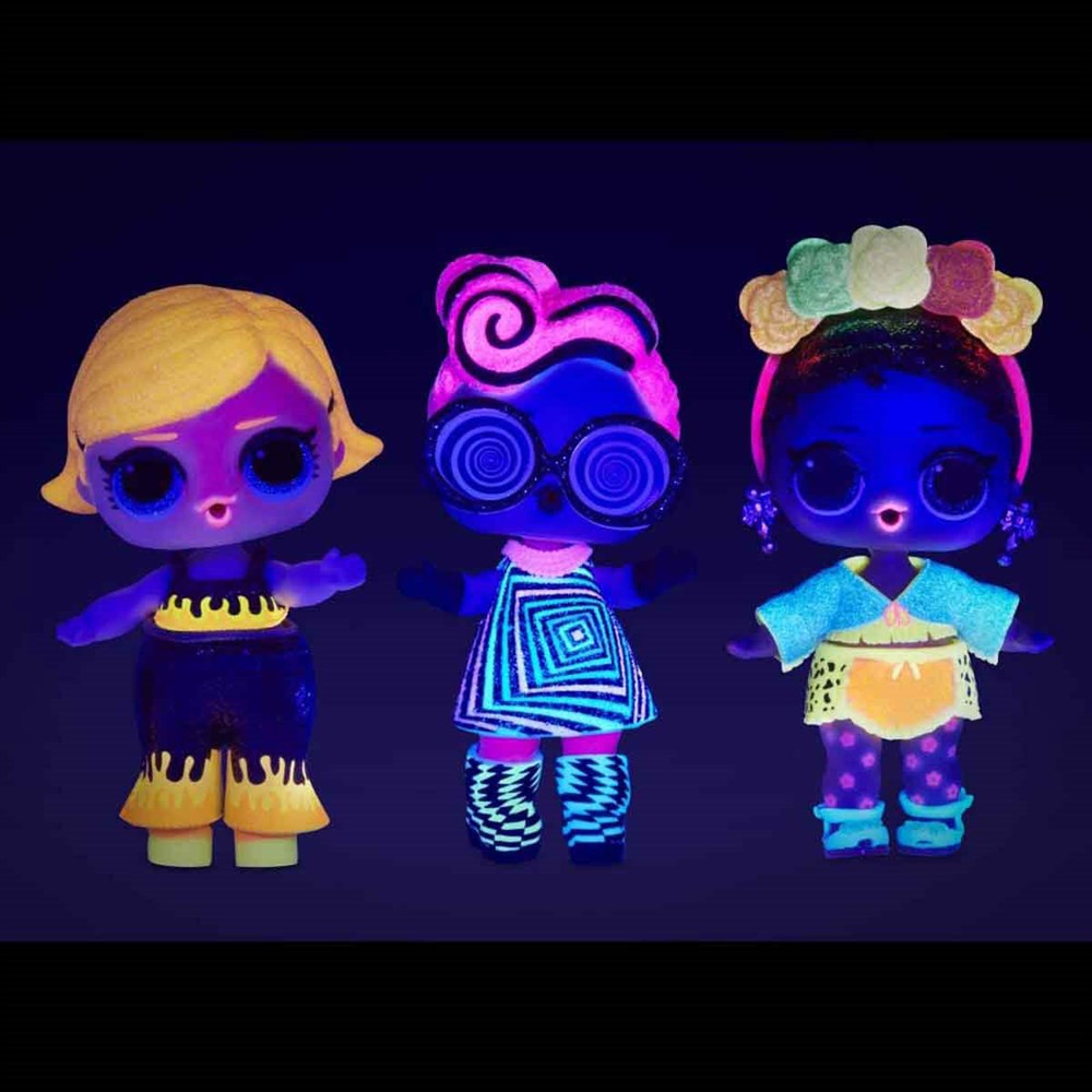 Kolleksiyon Karakterleri, L.O.L. Surprise - LOL Bebek, L.O.L Surprise Simli ve Işıklı LOL Neon Bebekler 8 Kat Sürpriz