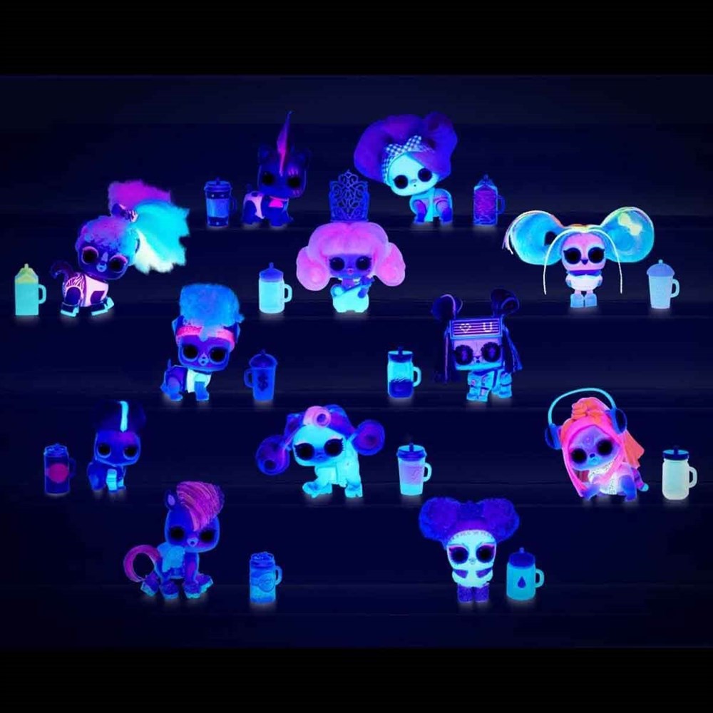 Kolleksiyon Karakterleri, L.O.L. Surprise - LOL Bebek, L.O.L Surprise Simli ve Işıklı LOL Tüylü Hayvanlar 9 Sürpriz