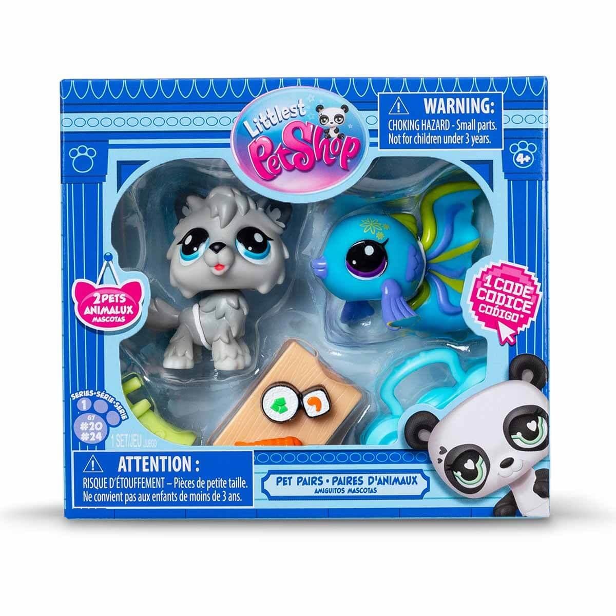Kolleksiyon Karakterleri, Sunman, Littlest Pet Shop Minişler 2'li Figür Seti S1 S00005264 20&24 Kurt ve Balık