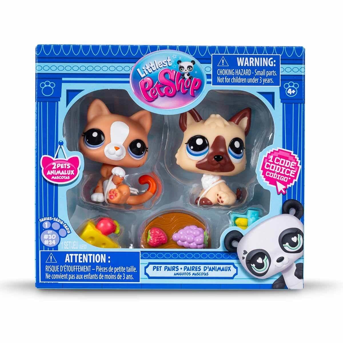 Kolleksiyon Karakterleri, Sunman, Littlest Pet Shop Minişler 2'li Figür Seti S1 S00005264 34&30 Köpek ve Kedi