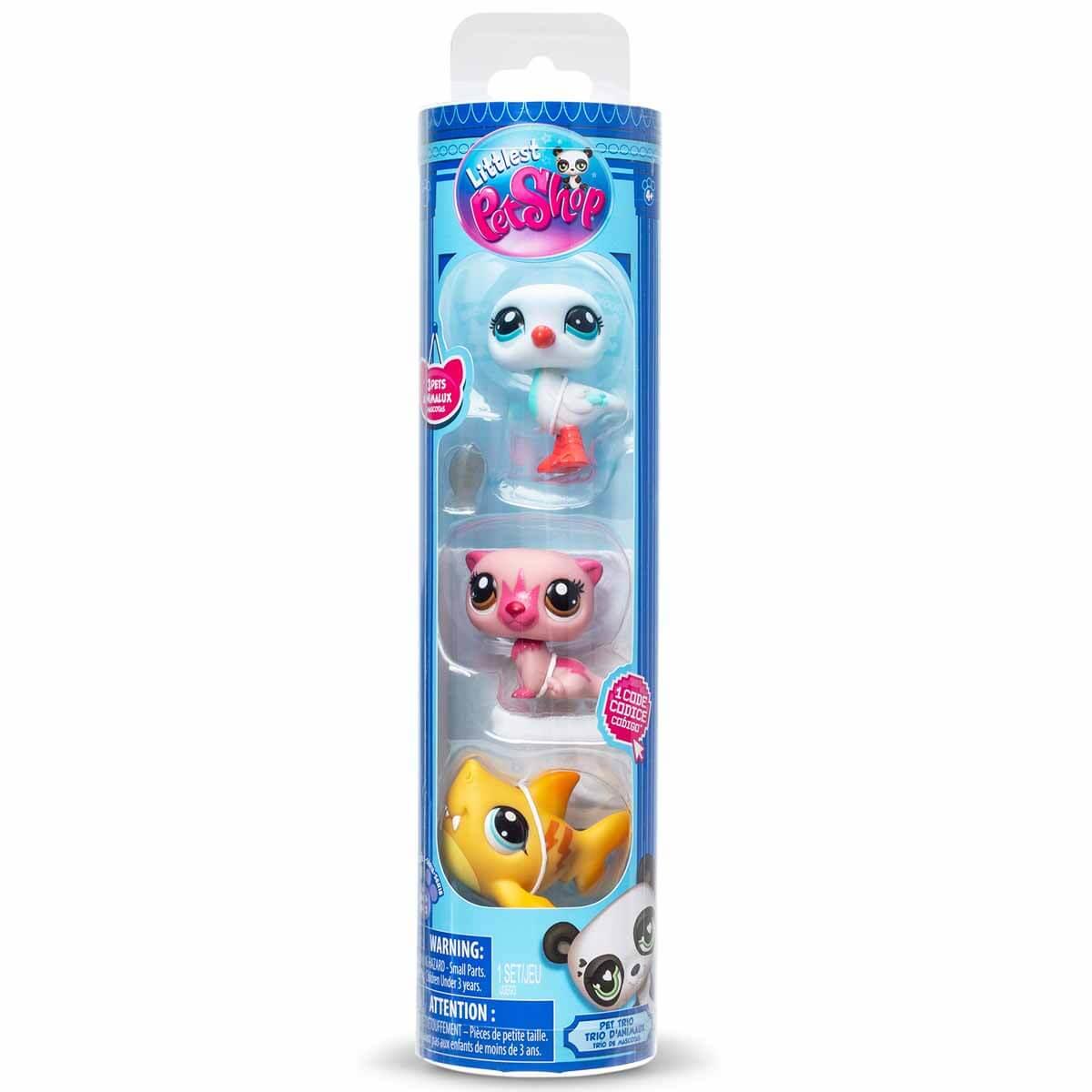 Kolleksiyon Karakterleri, Sunman, Littlest Pet Shop Minişler 3'lü Figür Seti S1 S00005516 Su Samuru Martı Köpekbalığı