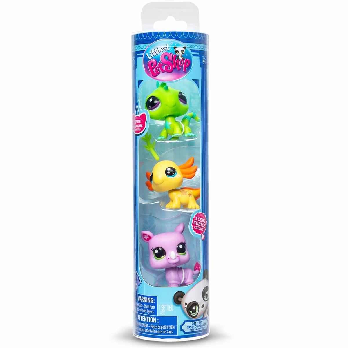 Kolleksiyon Karakterleri, Sunman, Littlest Pet Shop Minişler 3'lü Figür Seti S1 S00005516 Gergedan İguana Aksolotl