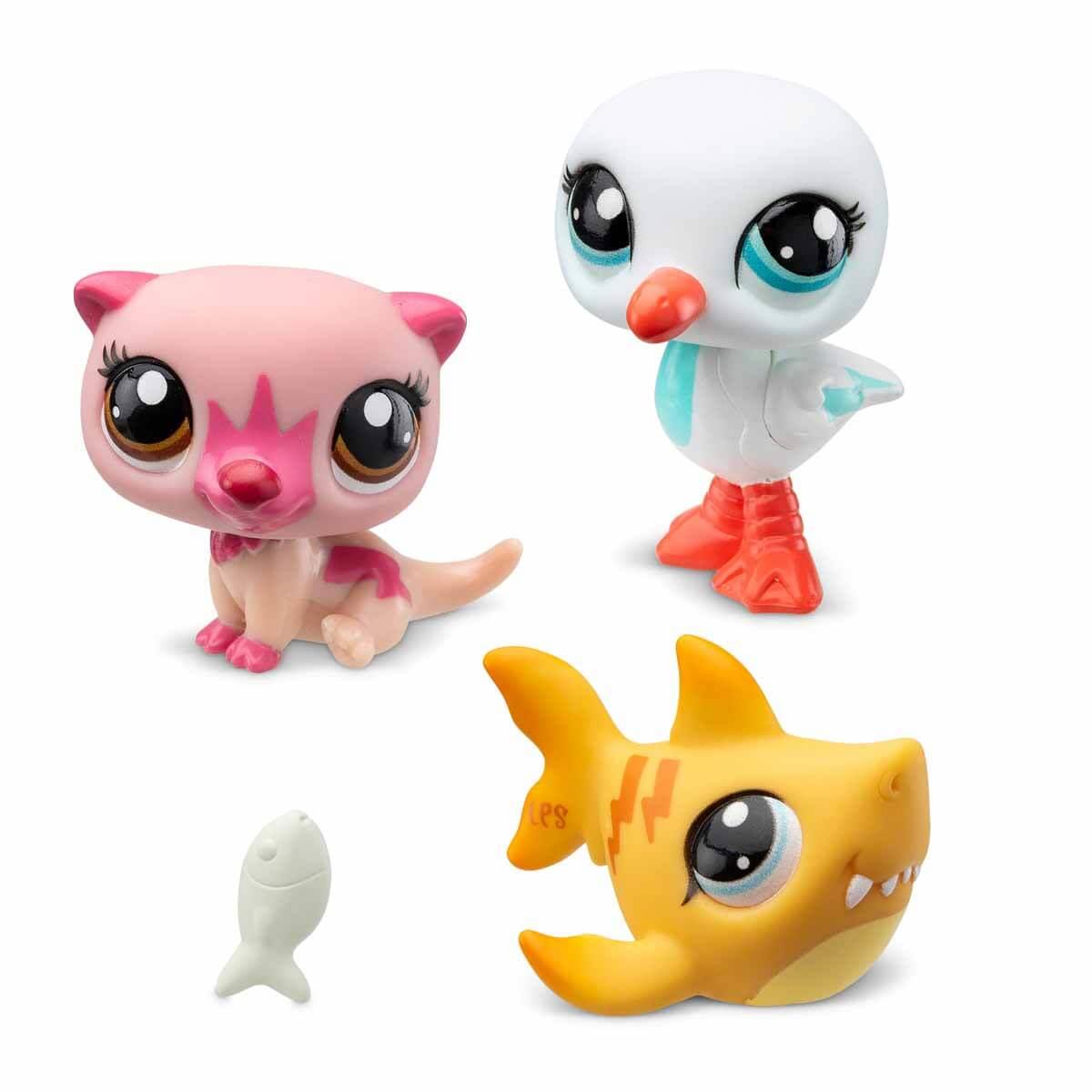 Kolleksiyon Karakterleri, Sunman, Littlest Pet Shop Minişler 3'lü Figür Seti S1 S00005516 Su Samuru Martı Köpekbalığı