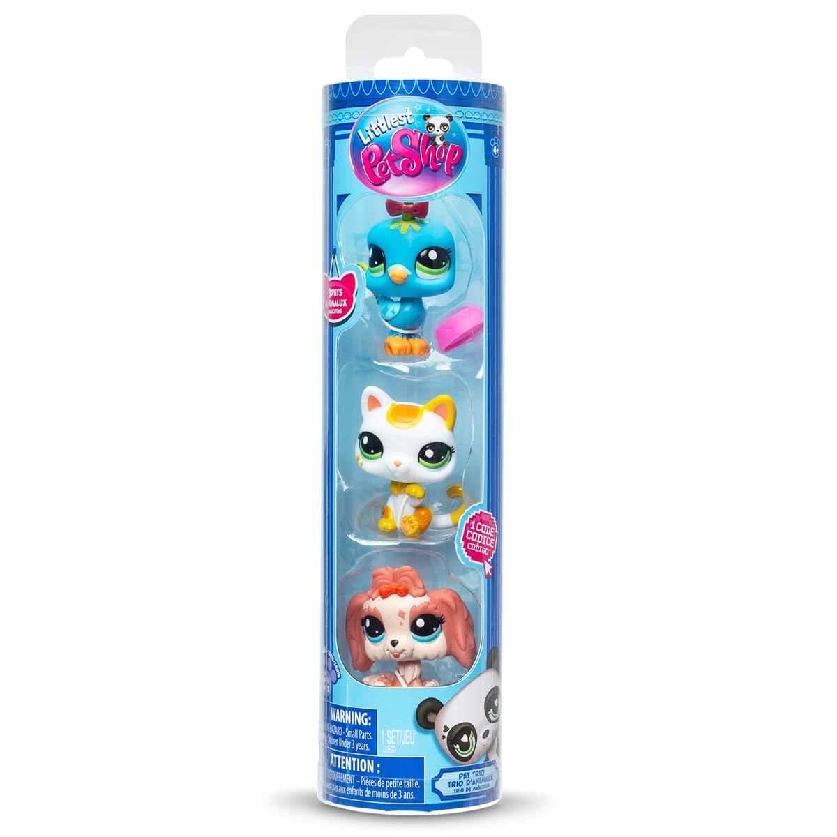 Kolleksiyon Karakterleri, Sunman, Littlest Pet Shop Minişler 3'lü Figür Seti S1 S00005516 Kuş Kedi Köpek