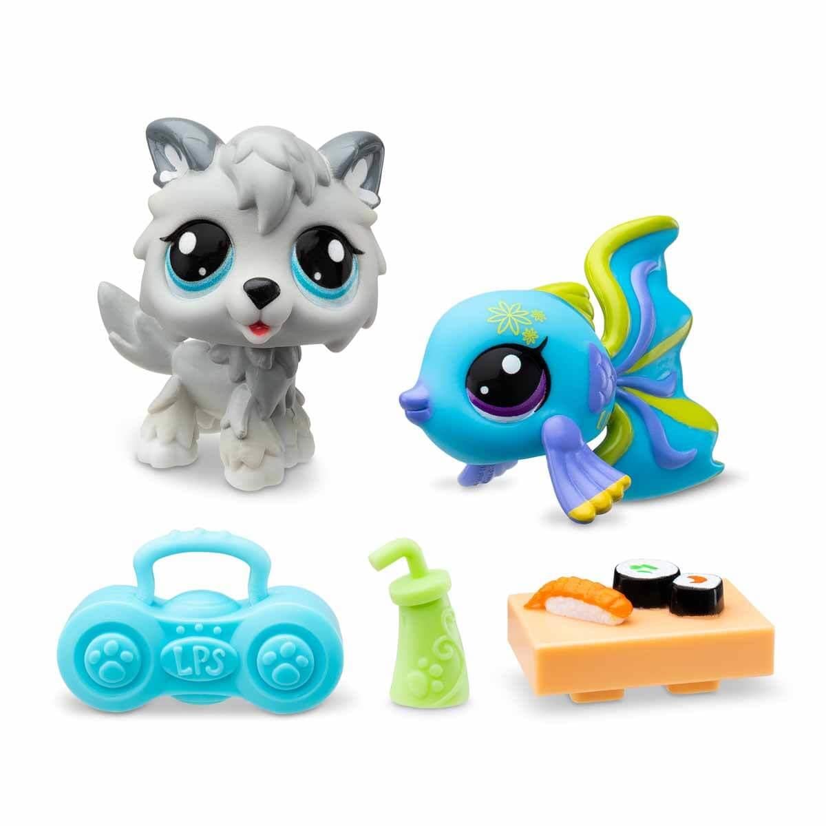 Kolleksiyon Karakterleri, Sunman, Littlest Pet Shop Minişler 2'li Figür Seti S1 S00005264 20&24 Kurt ve Balık