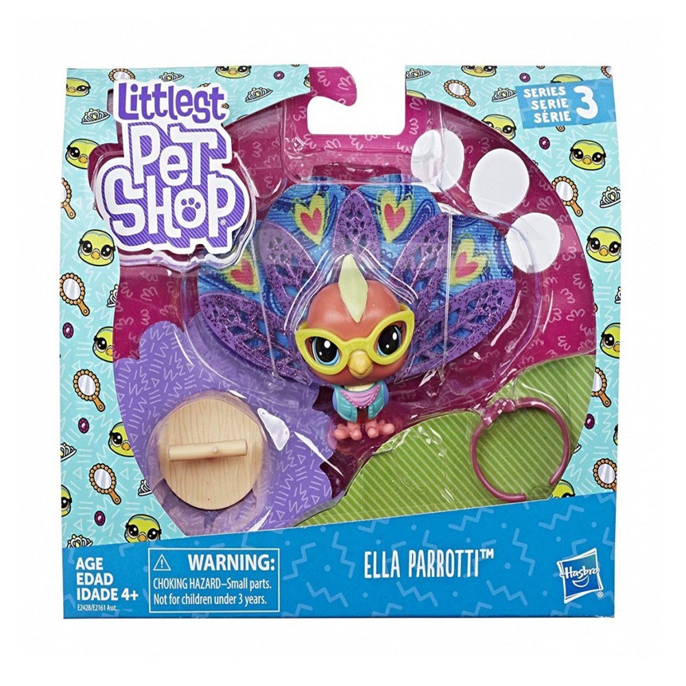 Kolleksiyon Karakterleri, Miniş - Pets Shop, Littlest Pet Shop Süslü Özel Miniş Ella Parroti E2161 E2428