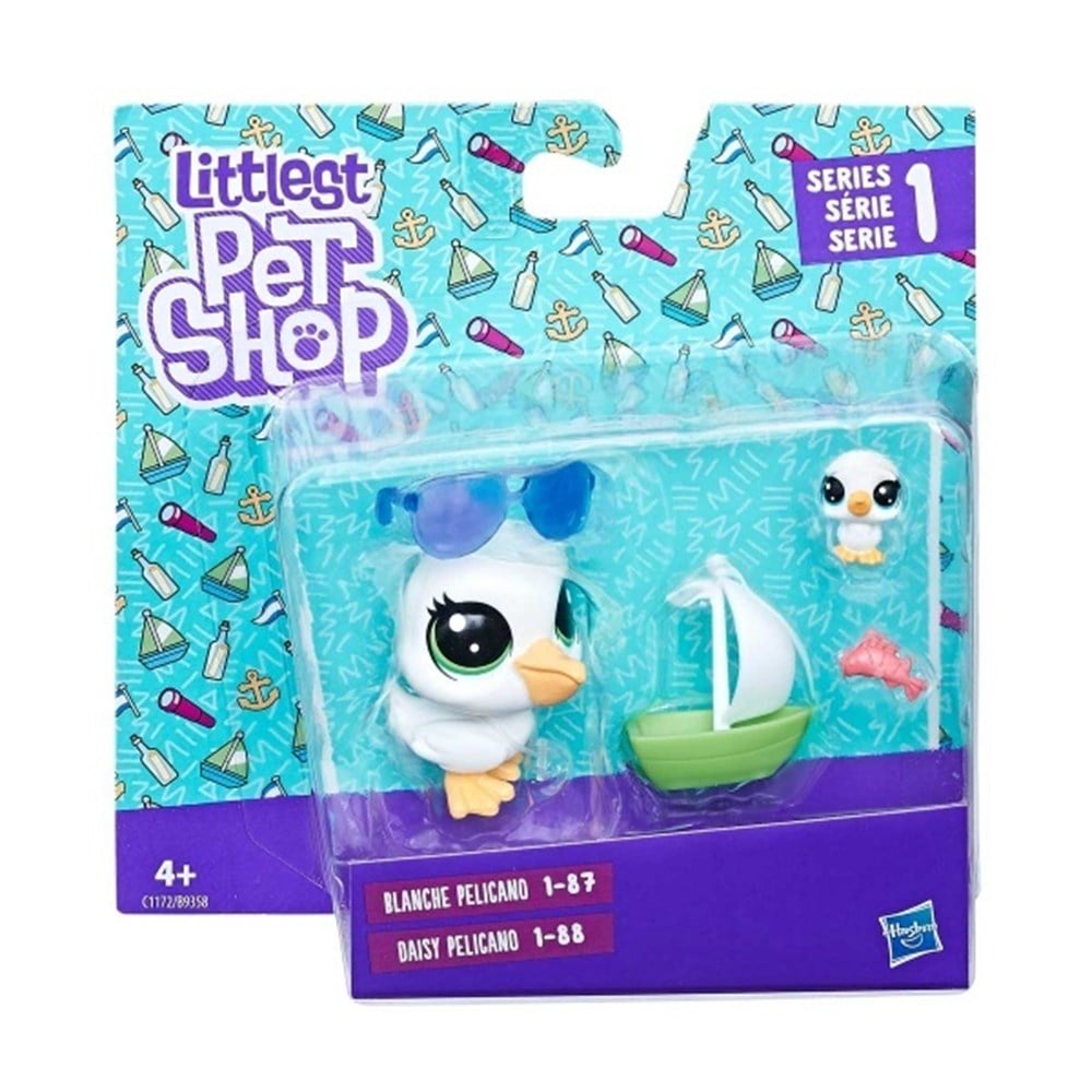 Kolleksiyon Karakterleri, Miniş - Pets Shop, Littlest Pet Shop Miniş ve Yavrusu B9358 C1172 Blanche ve Daisy Pelicano