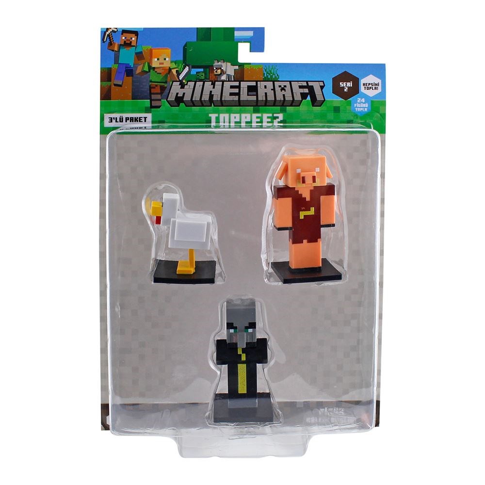Kolleksiyon Karakterleri, NECOTOYS, Minecraft 3D Toppeez 3'lü Figür Seti 18247 Model 7